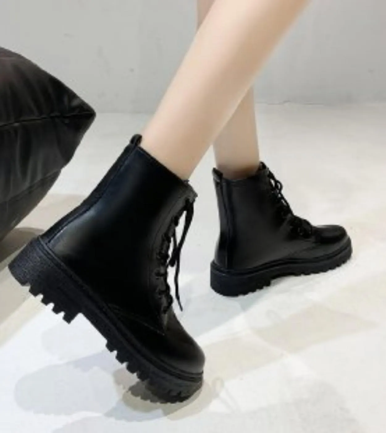 Stivaletti da donna 2022 nuovi stivali autunno inverno donna moda stringata moda cerniera Botas Mujer piattaforma tacco donna Sh