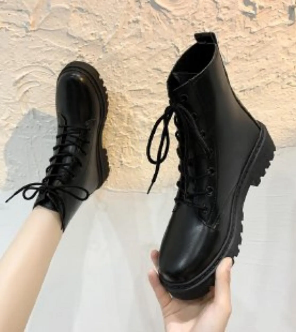 Stivaletti da donna 2022 nuovi stivali autunno inverno donna moda stringata moda cerniera Botas Mujer piattaforma tacco donna Sh