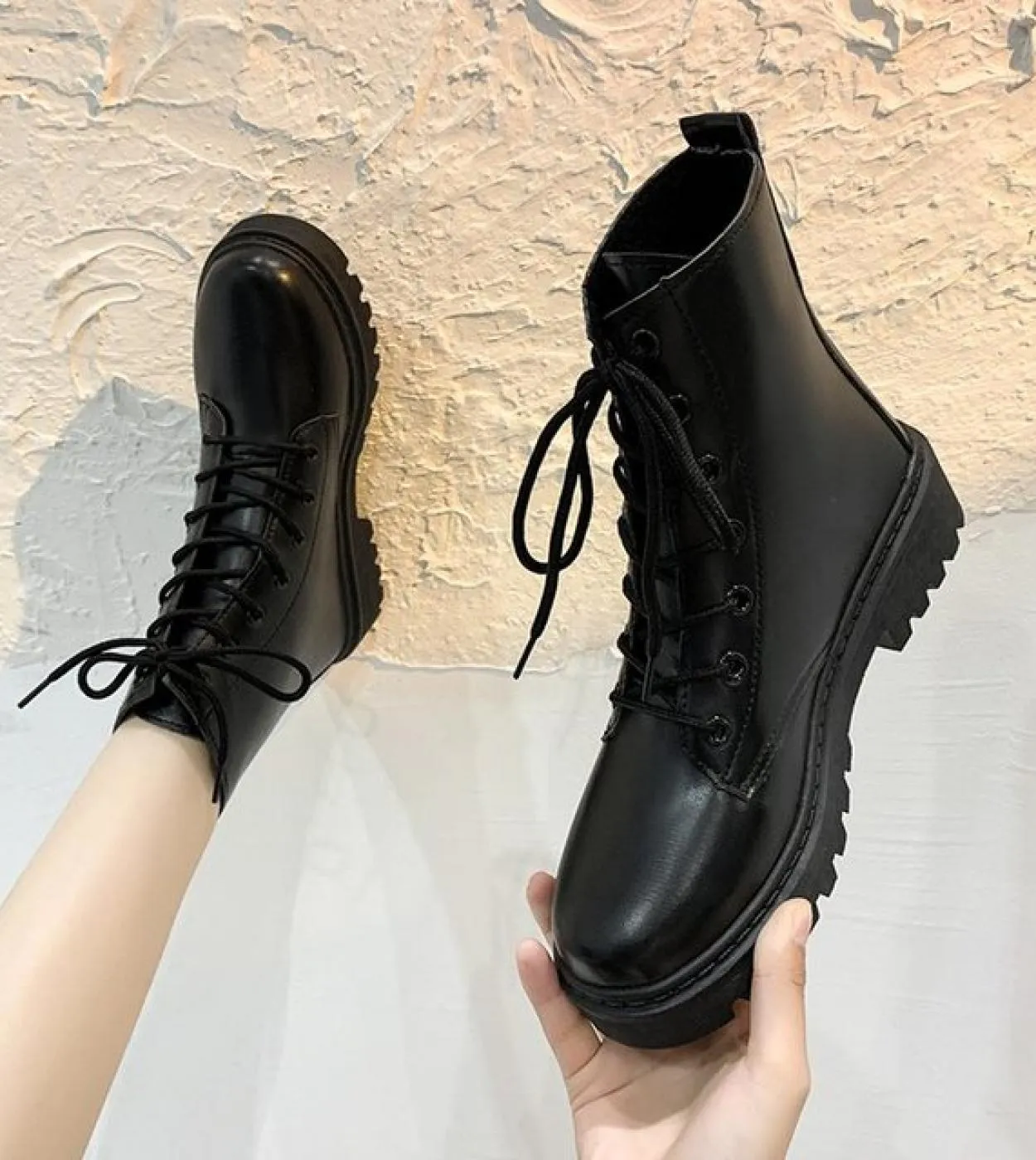 Stivaletti da donna 2022 nuovi stivali autunno inverno donna moda stringata moda cerniera Botas Mujer piattaforma tacco donna Sh