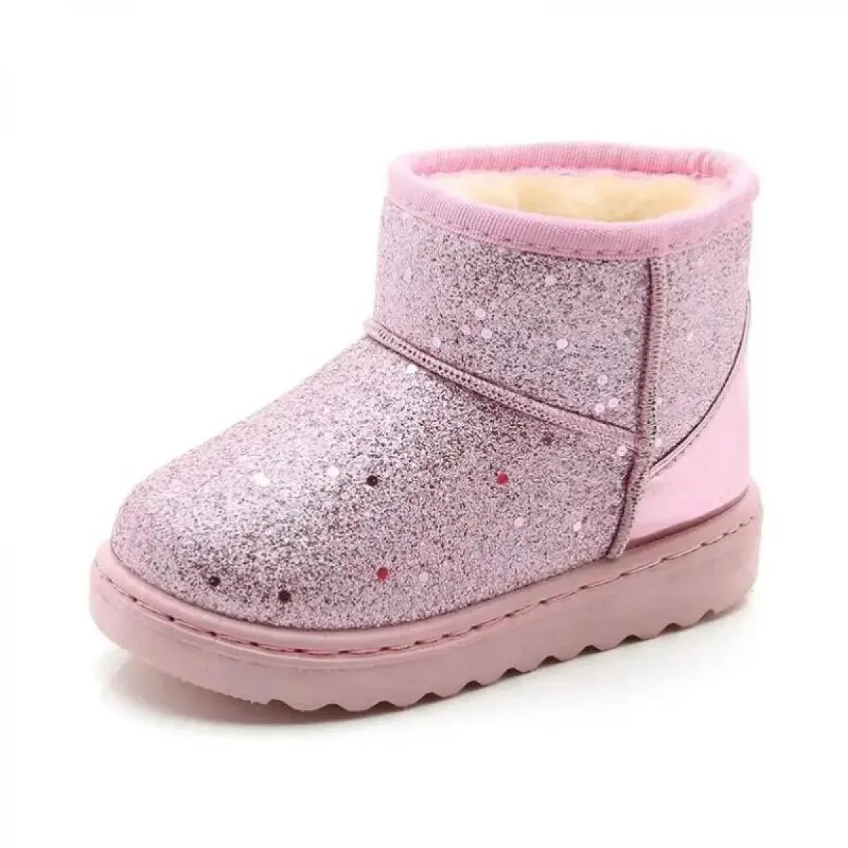 Stivali da neve per bambini 2024 Scarpe invernali calde da principessa per bambini Moda lucida suola piatta stivaletti antiscivo