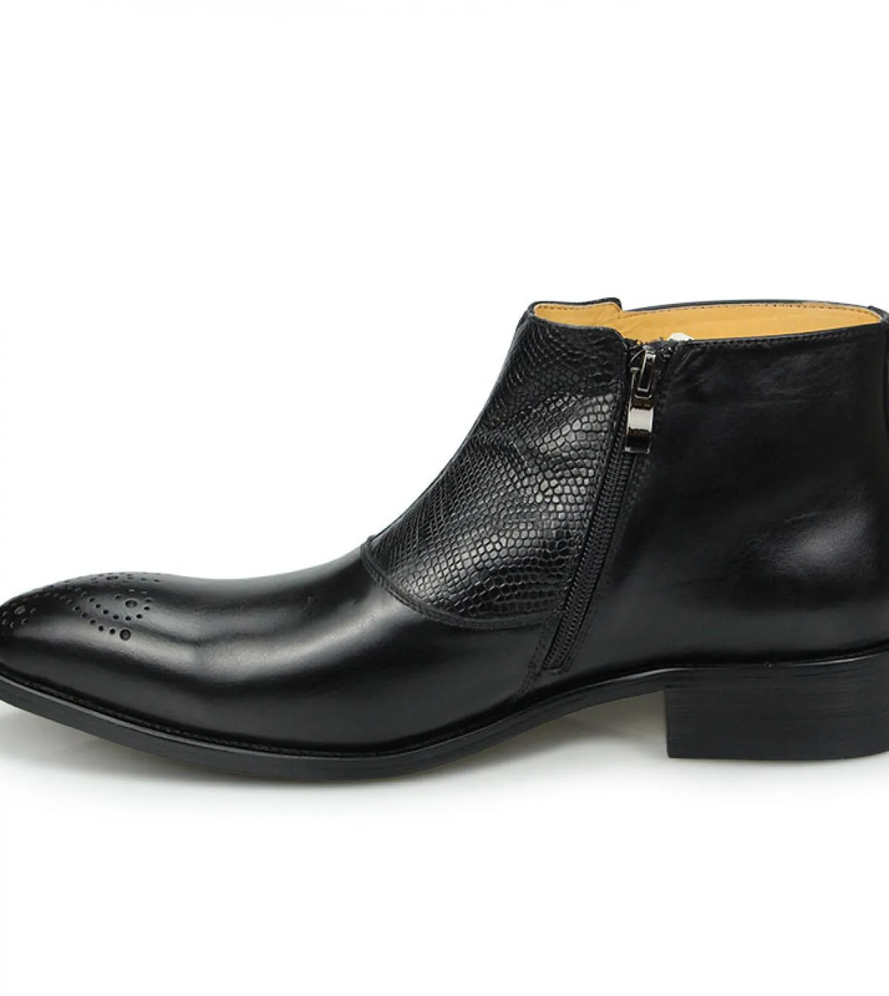 Stivali in pelle bovina Cerniera Stivali da uomo Cerniera 46 Scarpe in pelle alla caviglia Stivaletti da uomo Nuovo