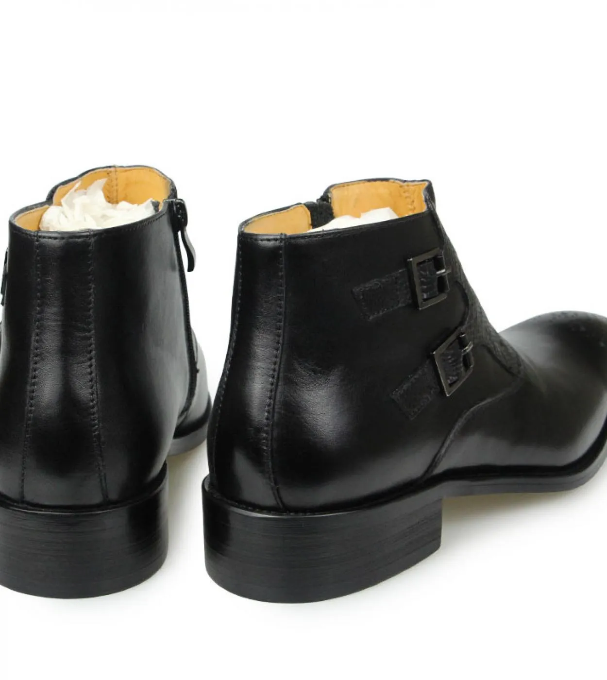 Stivali in pelle bovina Cerniera Stivali da uomo Cerniera 46 Scarpe in pelle alla caviglia Stivaletti da uomo Nuovo