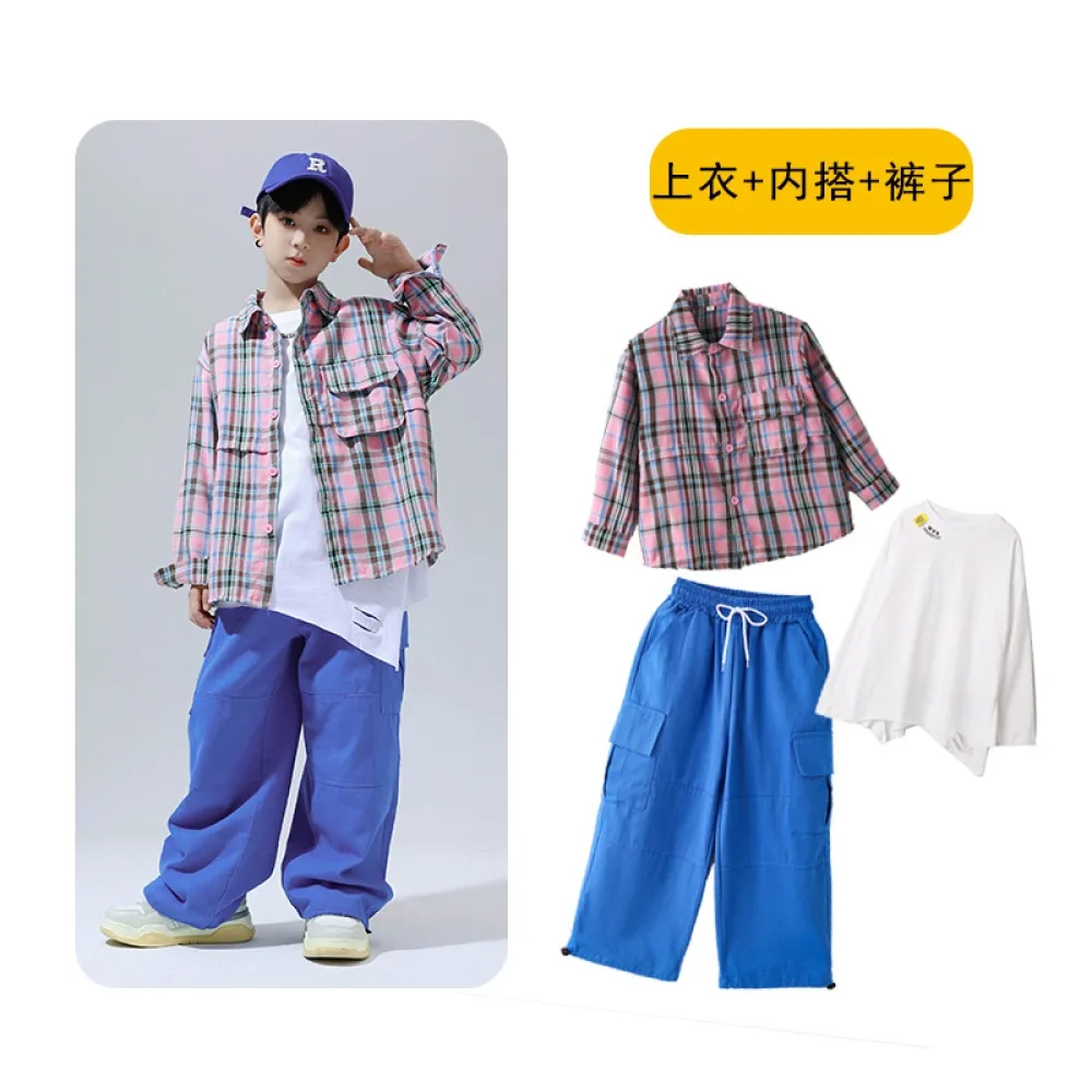 Street Dance Abbigliamento alla moda per bambini Camicia Gilet Completo Ragazzi Hiphop Abbigliamento per prestazioni Ragazze Pas