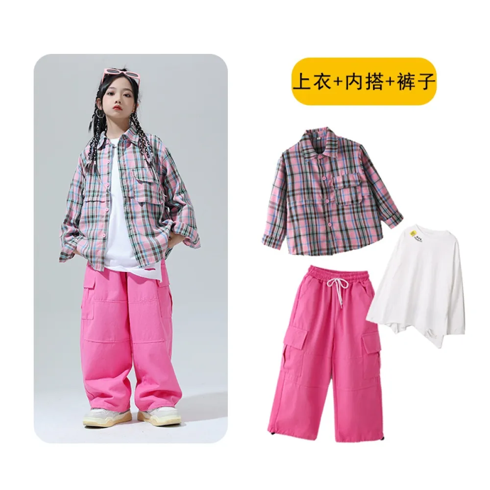 Street Dance Abbigliamento alla moda per bambini Camicia Gilet Completo Ragazzi Hiphop Abbigliamento per prestazioni Ragazze Pas