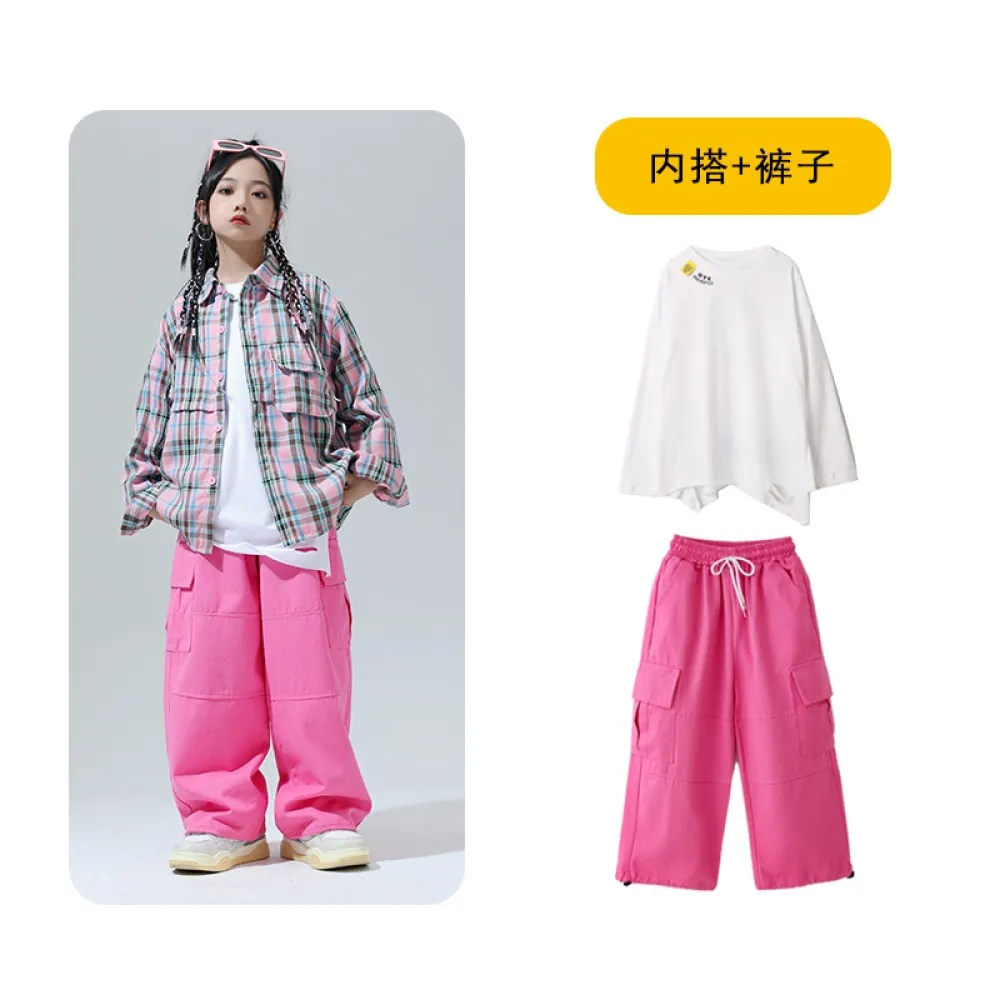 Street Dance Abbigliamento alla moda per bambini Camicia Gilet Completo Ragazzi Hiphop Abbigliamento per prestazioni Ragazze Pas