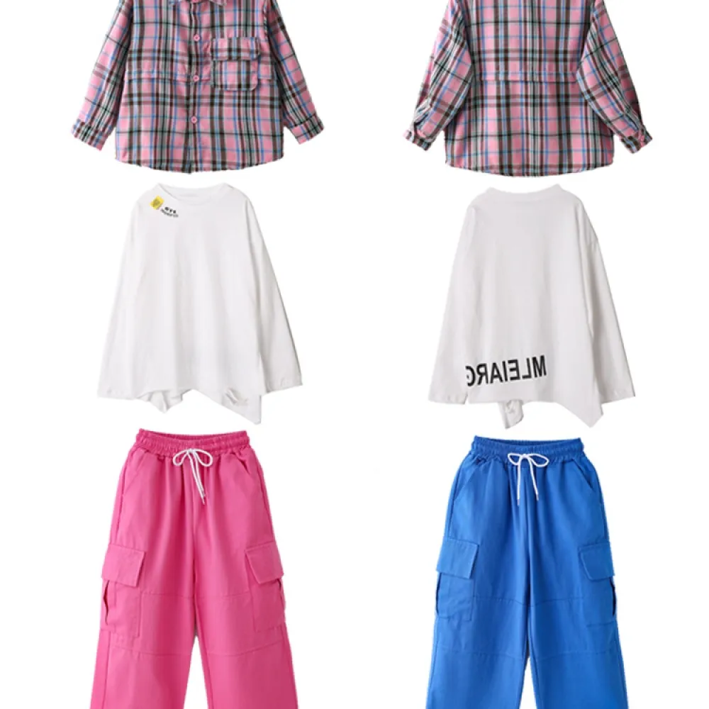 Street Dance Abbigliamento alla moda per bambini Camicia Gilet Completo Ragazzi Hiphop Abbigliamento per prestazioni Ragazze Pas