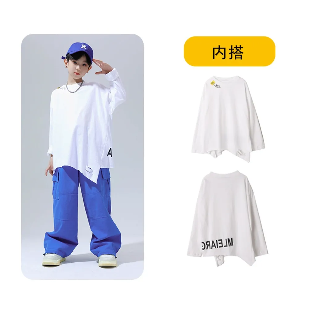 Street Dance Abbigliamento alla moda per bambini Camicia Gilet Completo Ragazzi Hiphop Abbigliamento per prestazioni Ragazze Pas