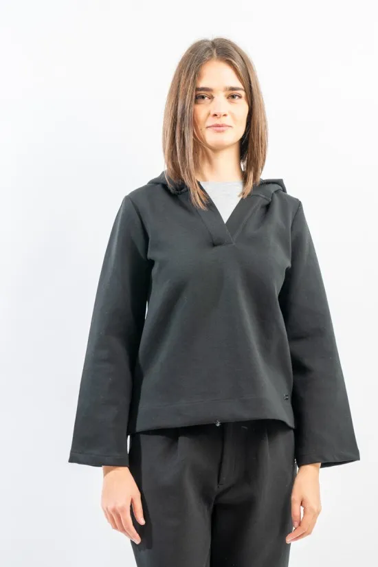 SUN 68 HOOD V NECK POLY COTTON FL F43203