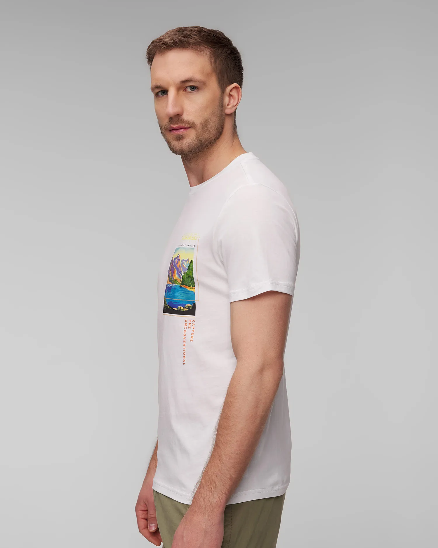 T-shirt bianca da uomo Napapijri S-Canada NP0A4HQM0021-100