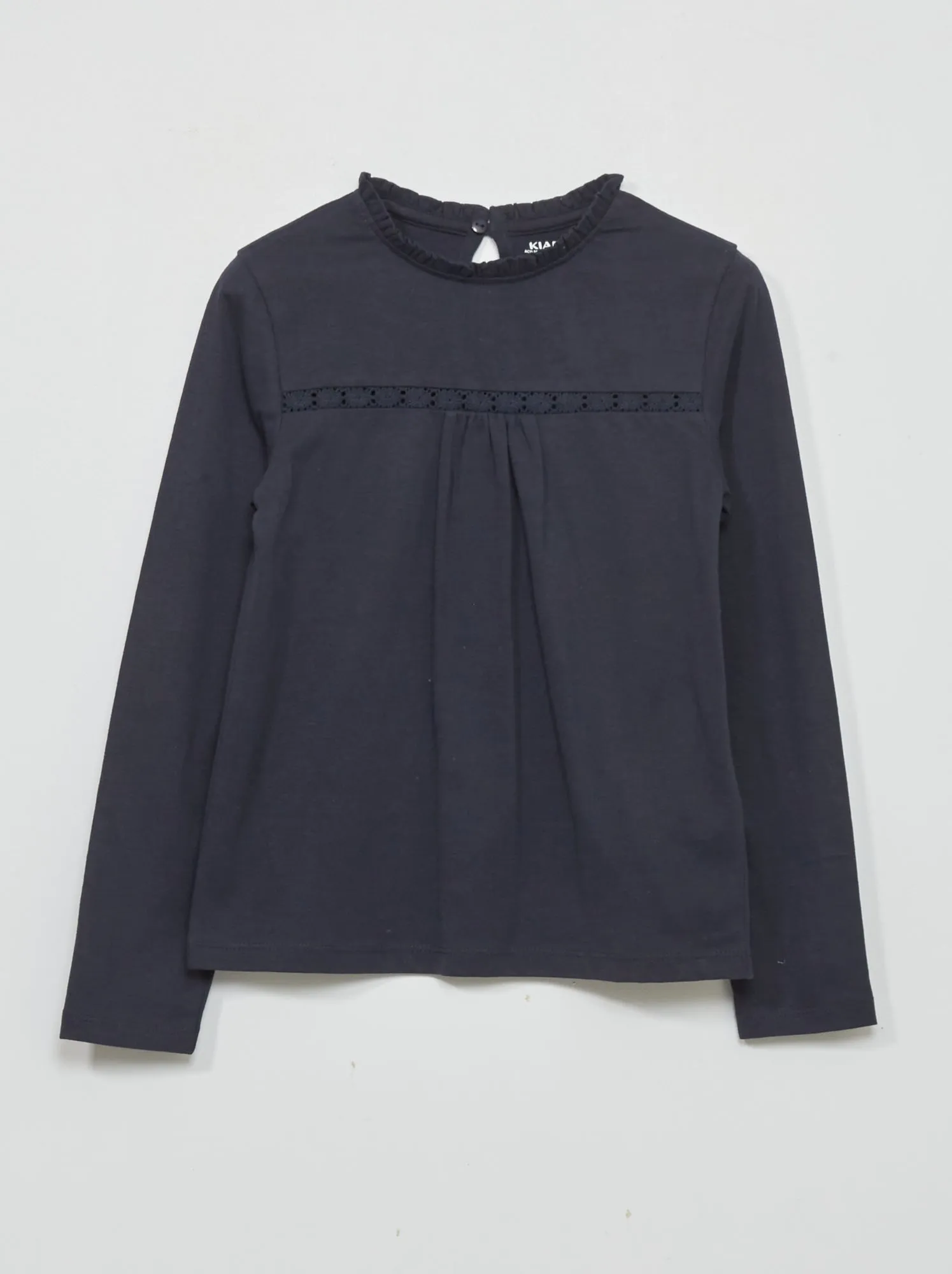 T-shirt con maniche con pizzo - blu