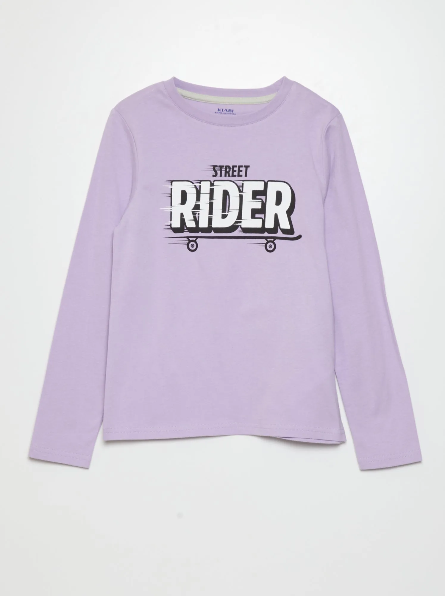 T-shirt in jersey a maniche lunghe Set di 3 - VIOLA