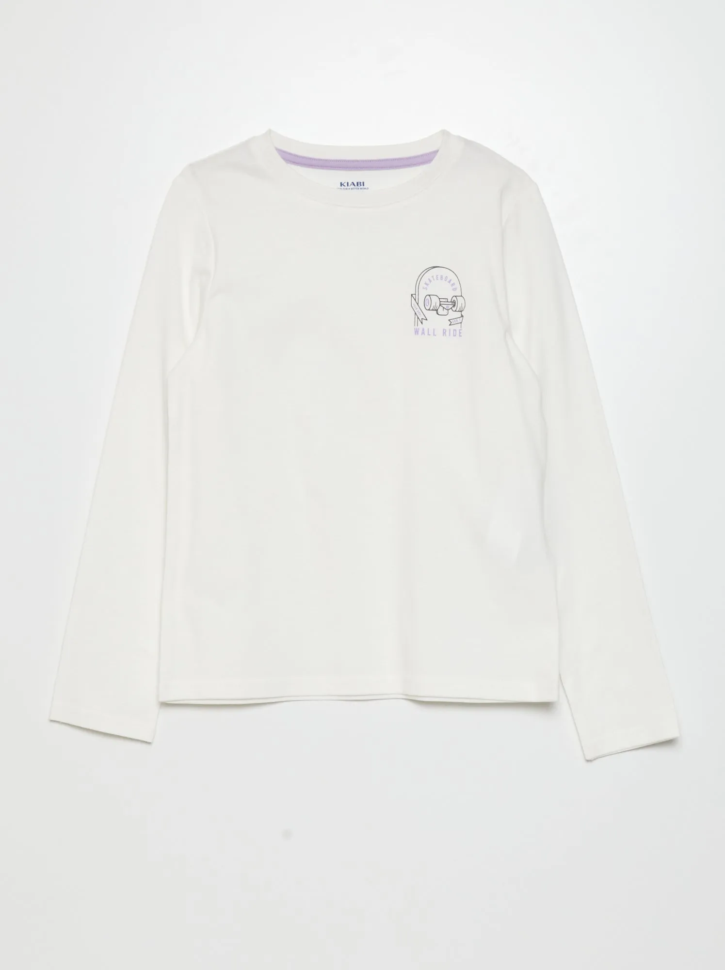 T-shirt in jersey a maniche lunghe Set di 3 - VIOLA