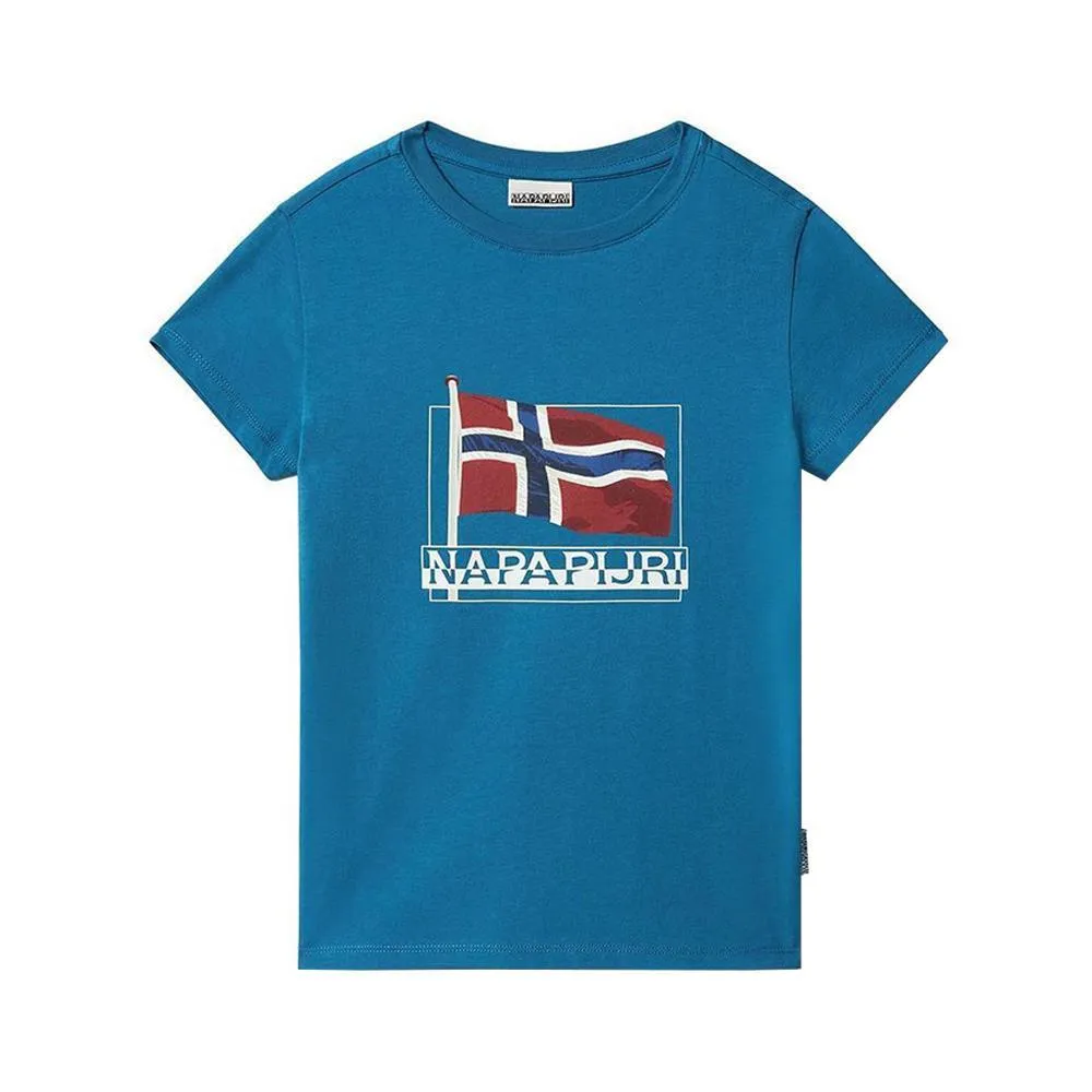  T-SHIRT NAPAPIJRI. BLU MYKONOS 