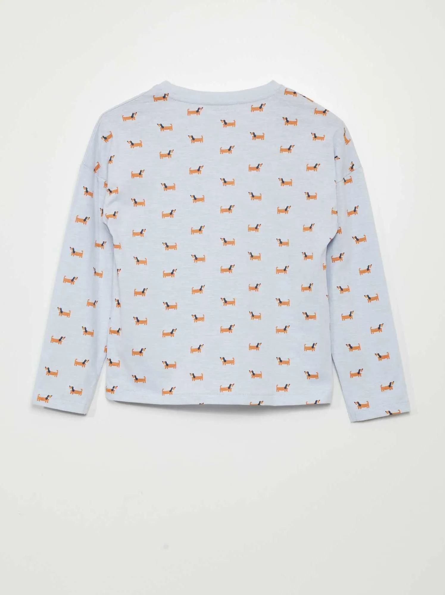 T-shirt stampa 'cani' - BLU