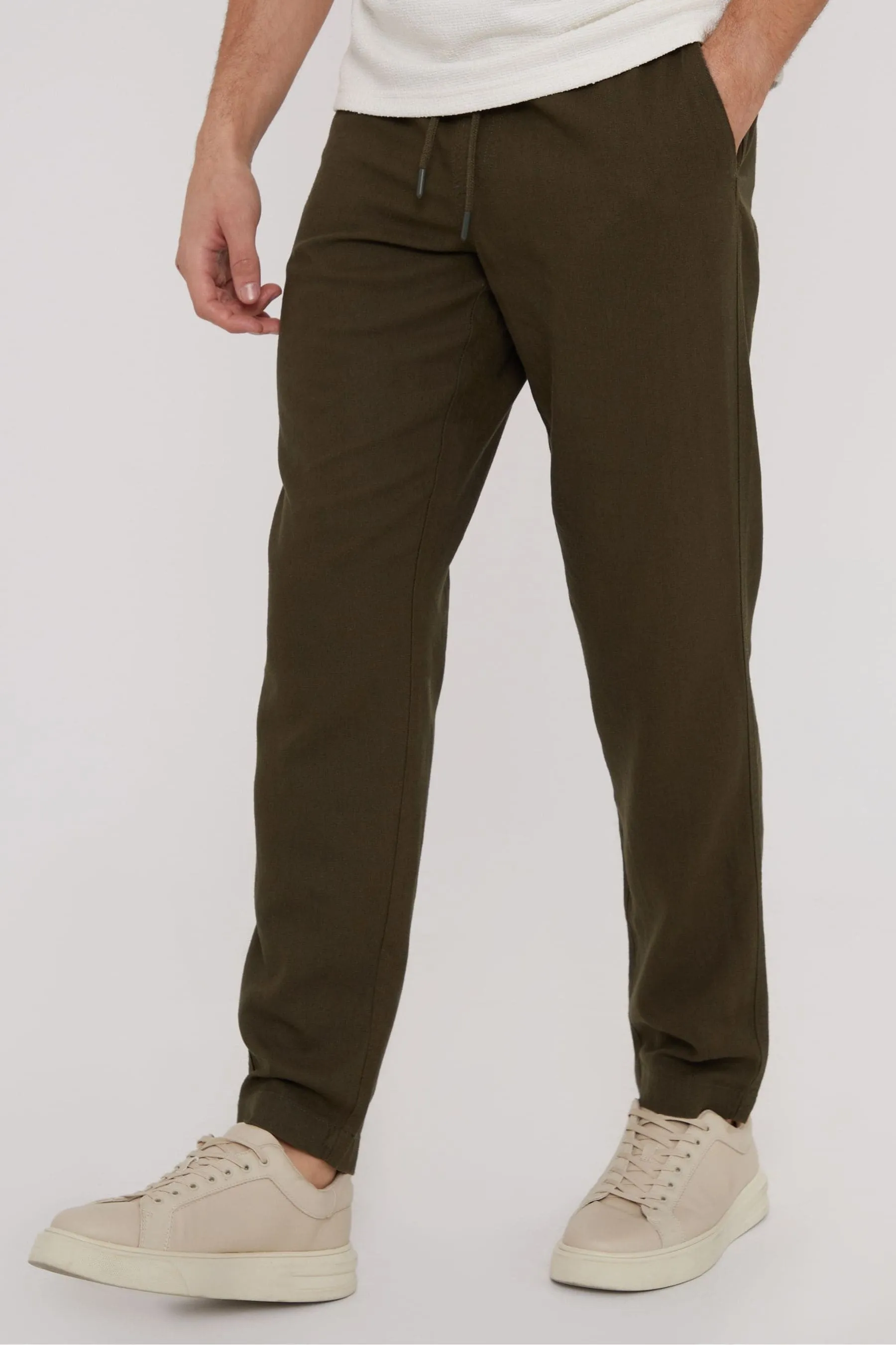Threadbare - Pantaloni in lino Blend con coulisse