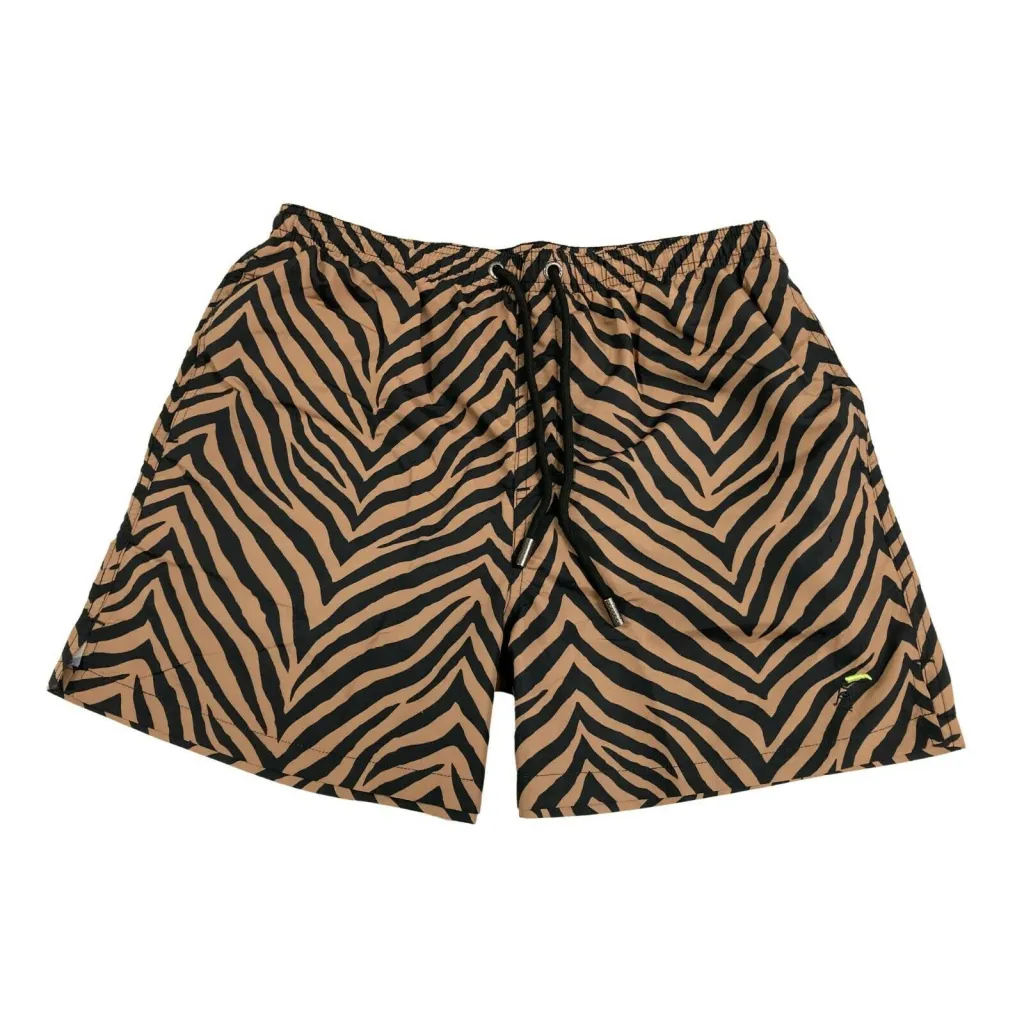 TOOCO costume uomo boxer fantasia zebra nero/biscotto art TOC0237 ZEB ZEB 100% poliestere