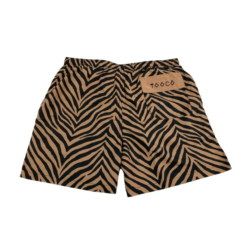 TOOCO costume uomo boxer fantasia zebra nero/biscotto art TOC0237 ZEB ZEB 100% poliestere