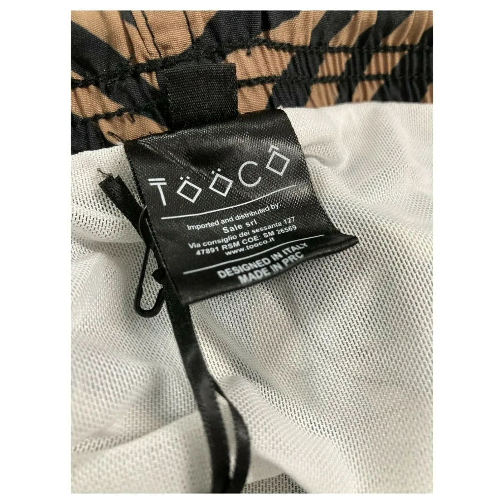 TOOCO costume uomo boxer fantasia zebra nero/biscotto art TOC0237 ZEB ZEB 100% poliestere
