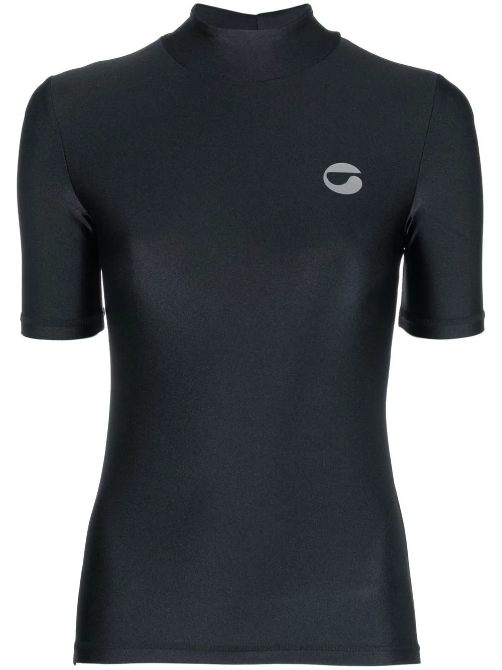 Top con logo a collo alto - donna