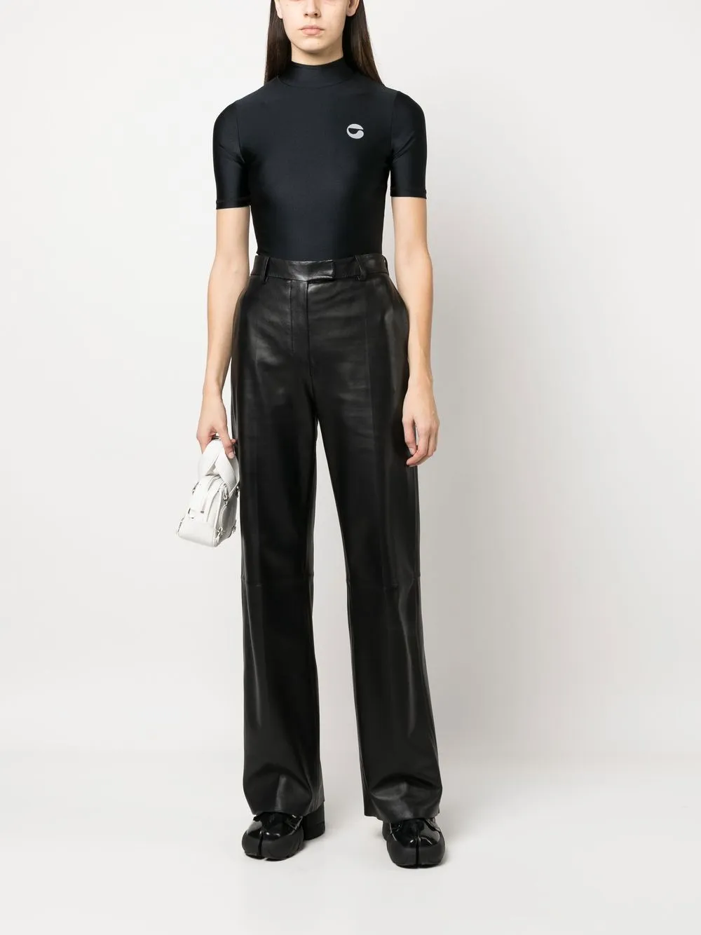 Top con logo a collo alto - donna