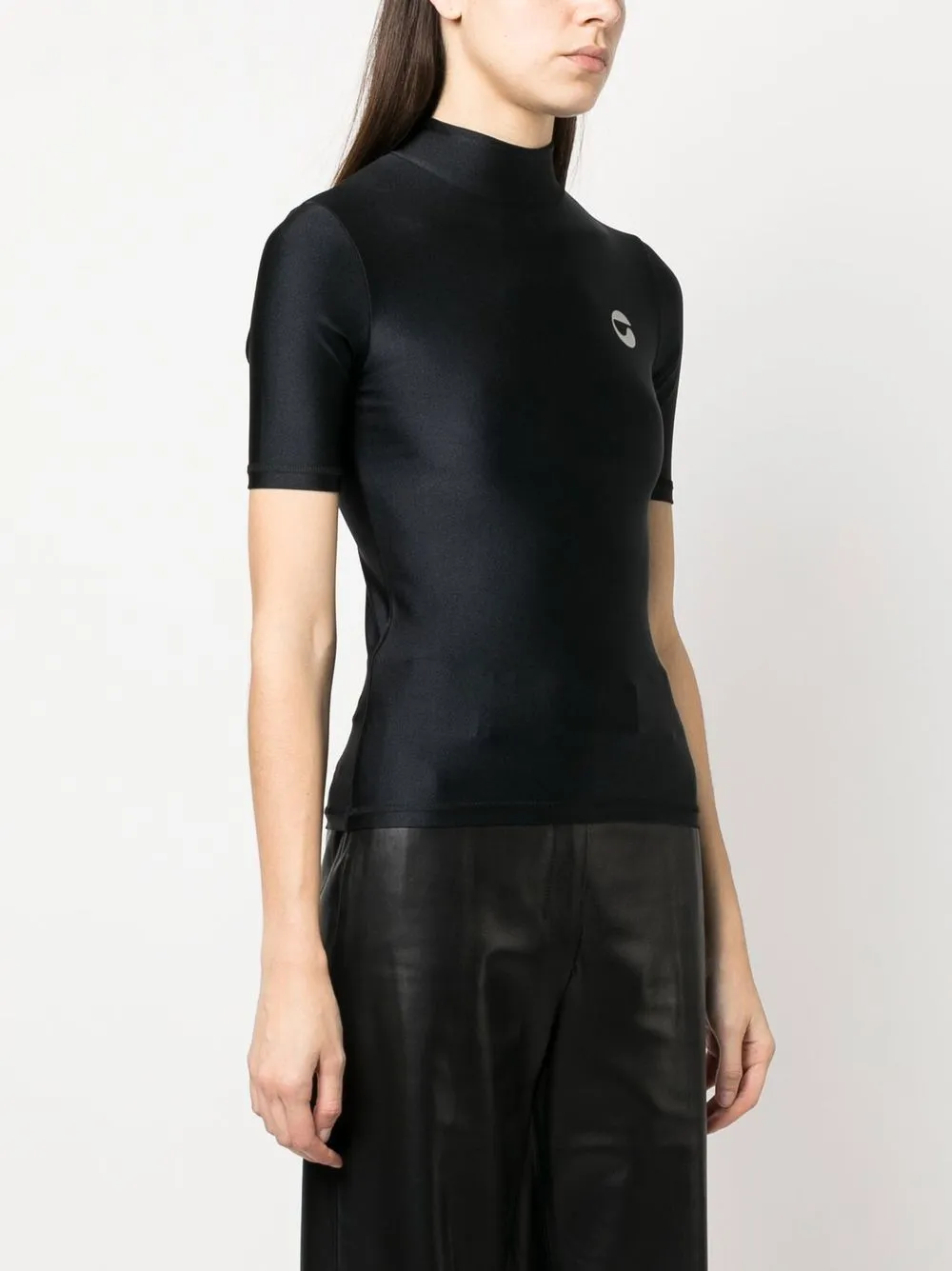 Top con logo a collo alto - donna