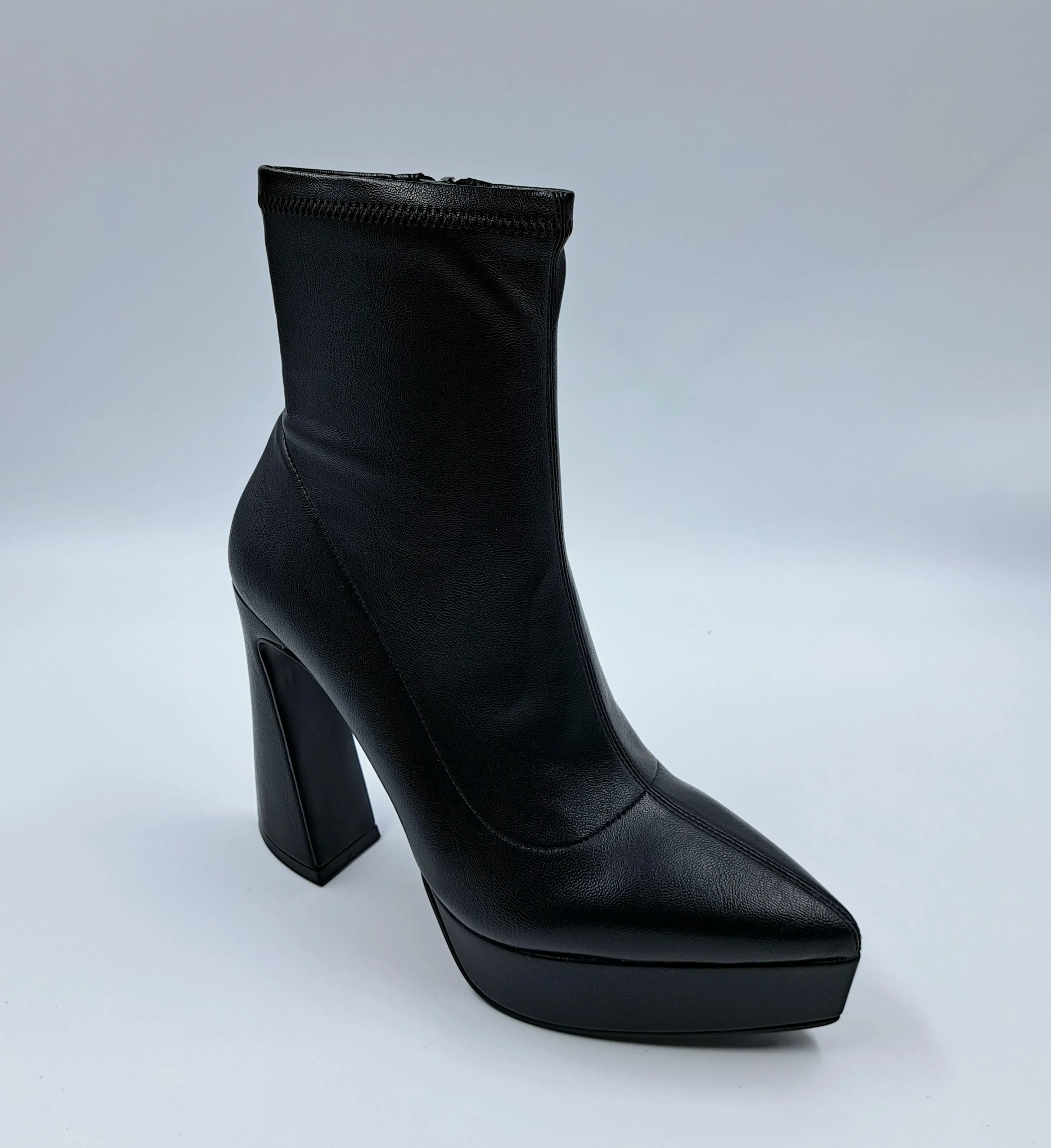 TRONCHETTI PELLE NERO PLATFORM