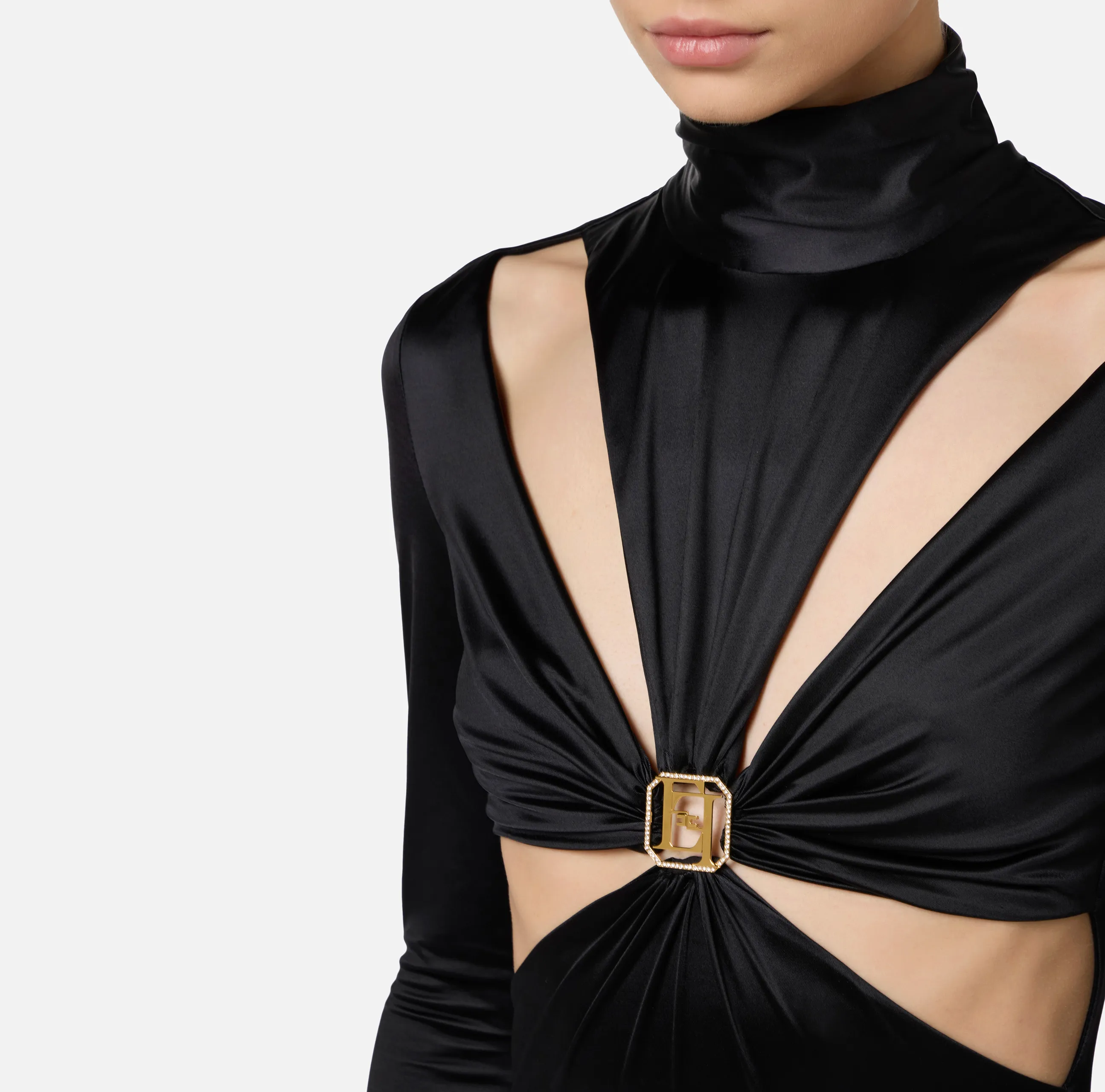 Tuta in lycra con motivo cut-out e accessorio logo