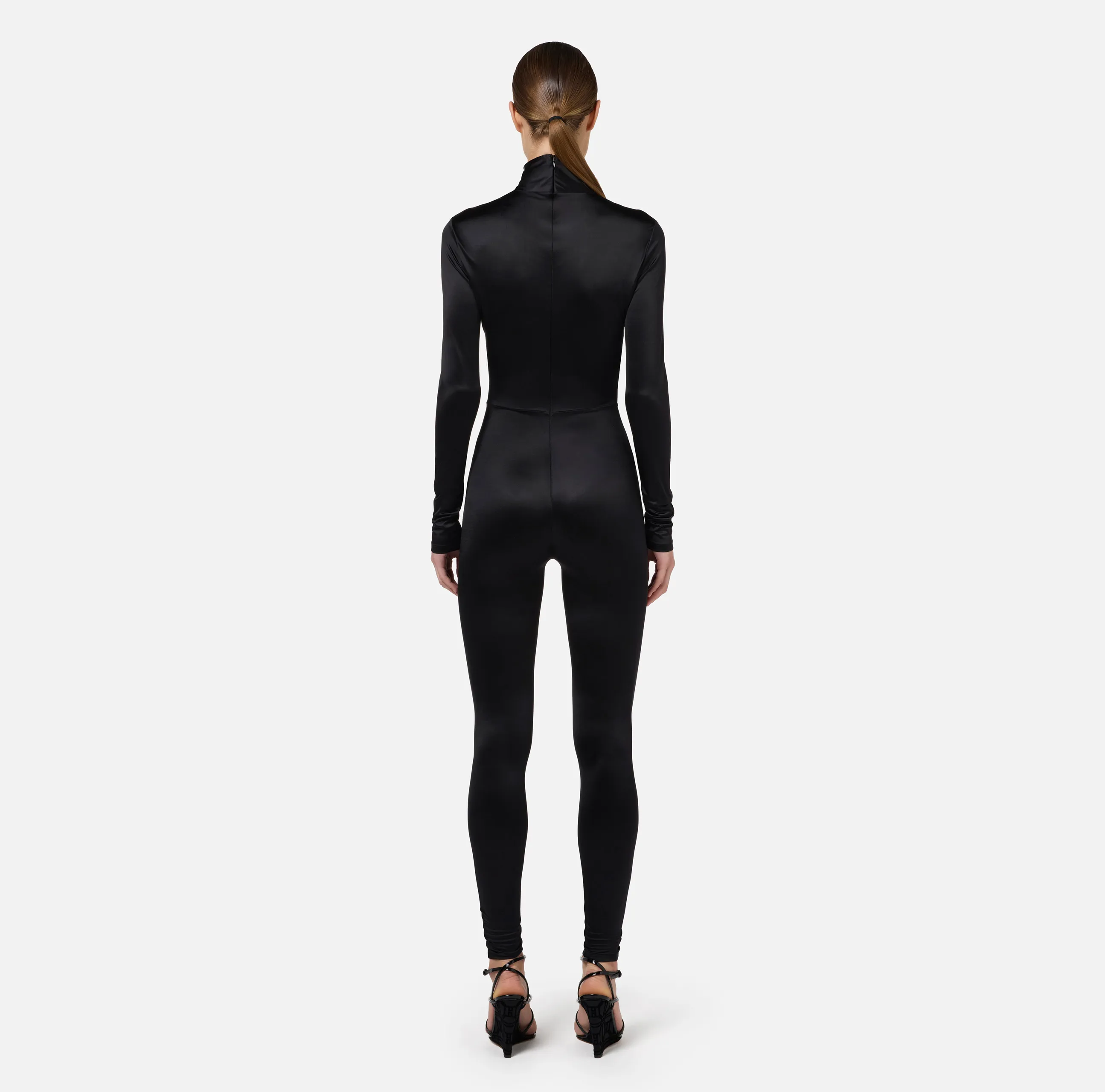 Tuta in lycra con motivo cut-out e accessorio logo