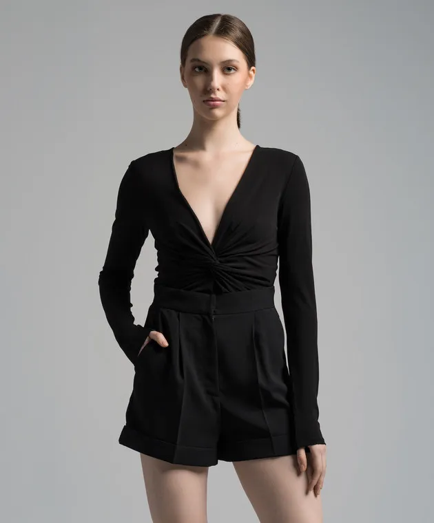 Twinset Body nero con drappeggio 241TE2131