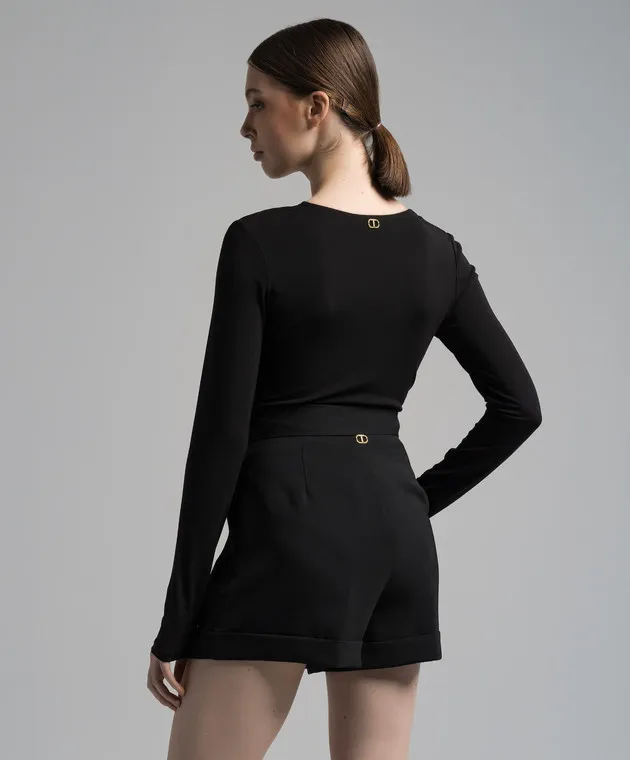 Twinset Body nero con drappeggio 241TE2131