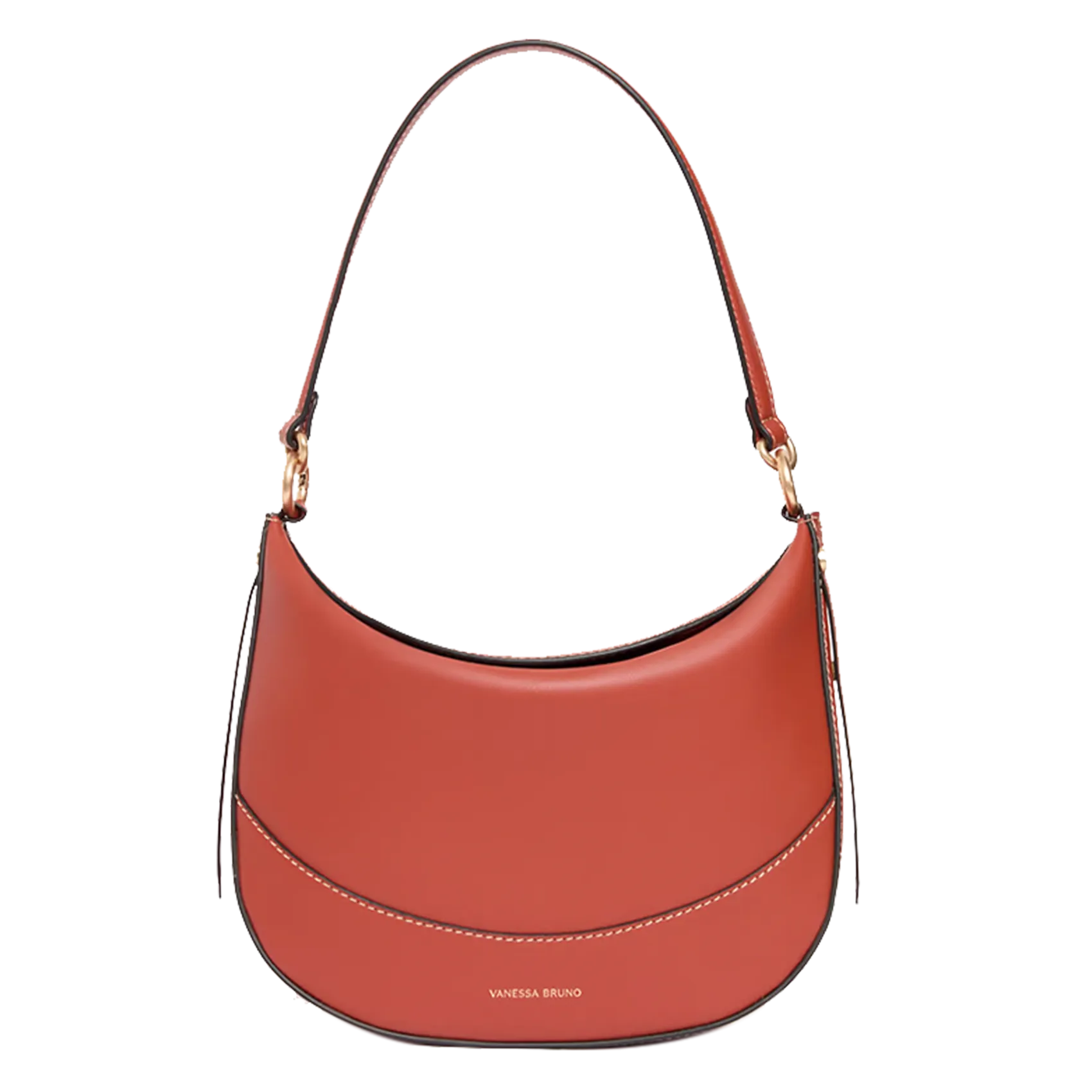  VANESSA BRUNO   DAILY BAG MM - Borsa a mano con tasche in pelle | Marrone