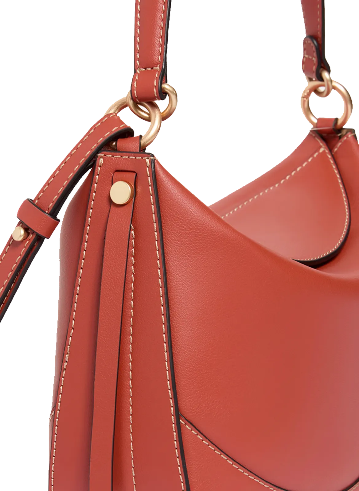  VANESSA BRUNO   DAILY BAG MM - Borsa a mano con tasche in pelle | Marrone