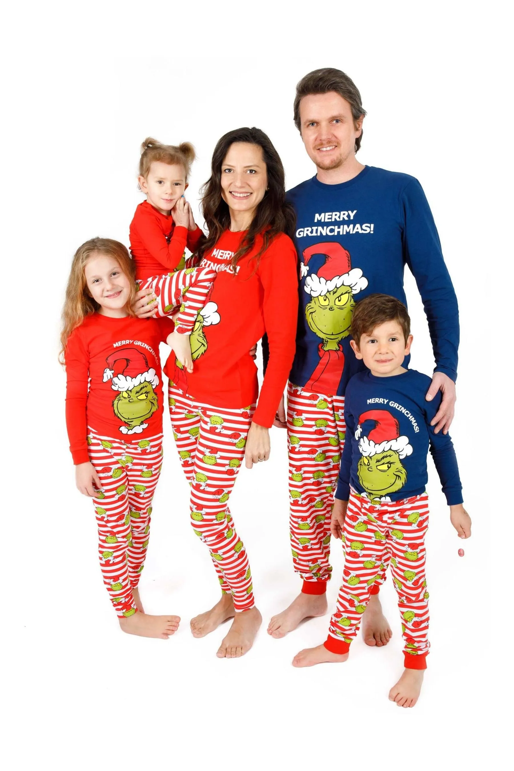 Vanilla Underground The Grinch Unisex Merry Grinchmas Slogan Long Sleeve Long Leg 100% Cotton Pyjama Set    