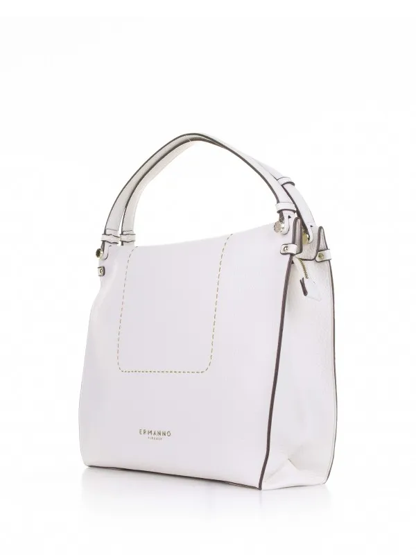 White Petra shopping bag in leather
