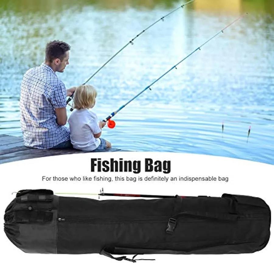 Yunseity Custodia per Canna da Pesca, Tracolla e Maniglia Regolabili Resistenti, Borsa da Pesca, con Cinturino in Corda di Fissa