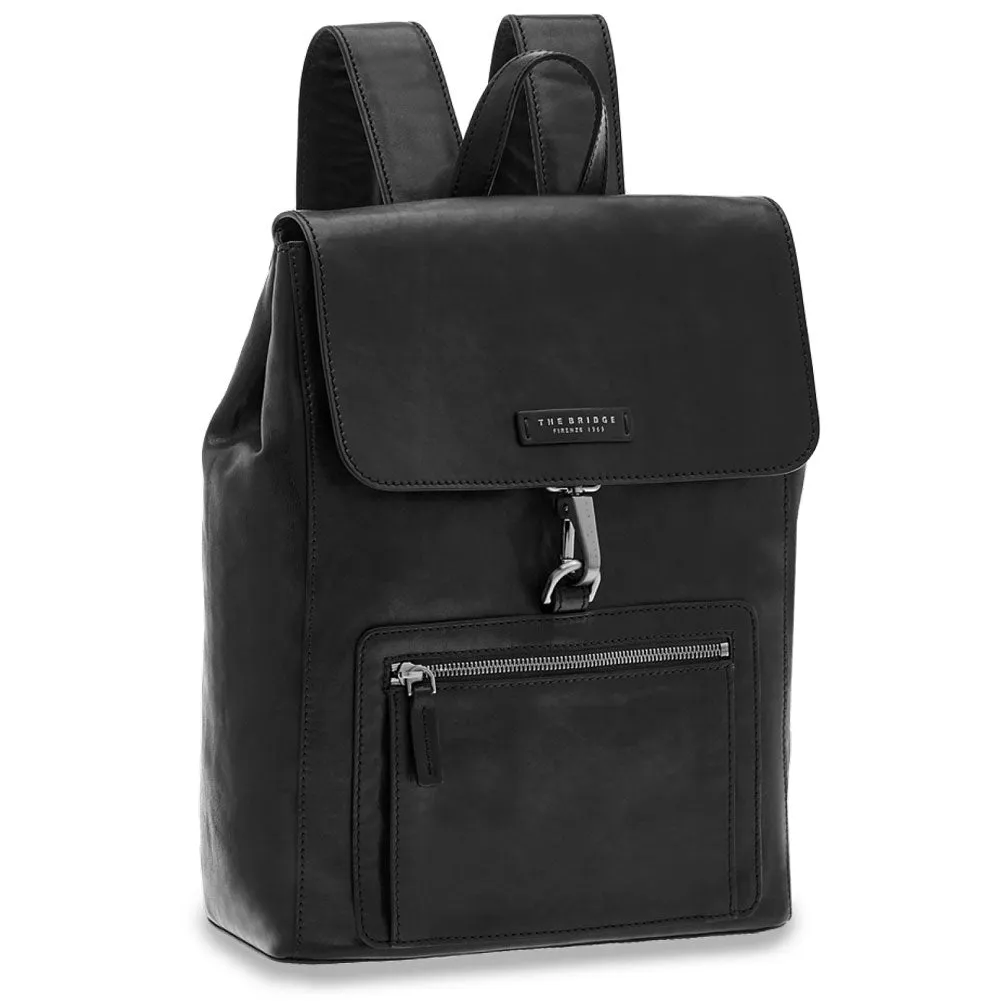 Zaino Uomo con Pattina THE BRIDGE linea Alberto in Pelle Nera
