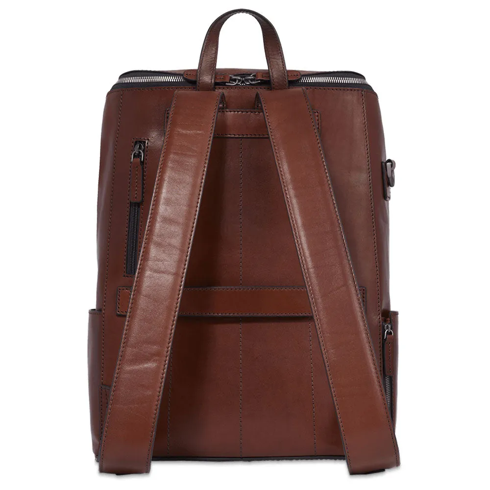 Zaino Uomo con Zip THE BRIDGE linea Alberto in Pelle Marrone