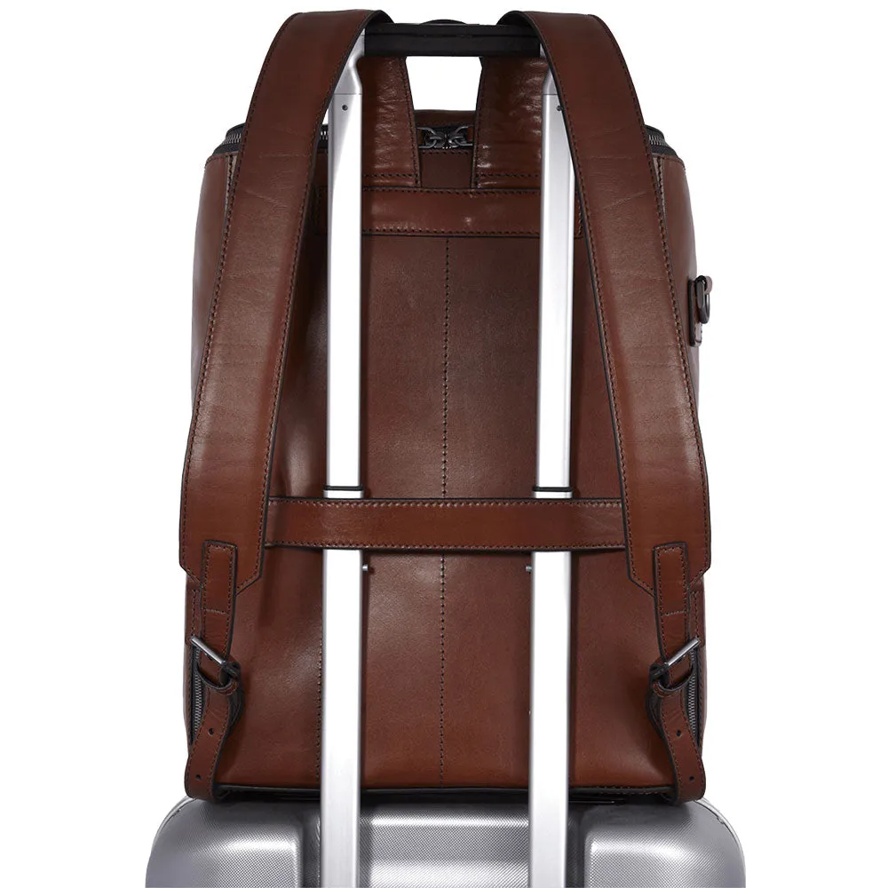 Zaino Uomo con Zip THE BRIDGE linea Alberto in Pelle Marrone