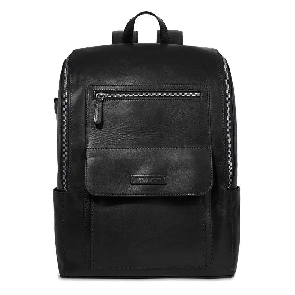 Zaino Uomo con Zip THE BRIDGE linea Alberto in Pelle Nera